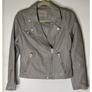 BLANKNYC Women's Faux Leather Moto Jacket Gray Size Small